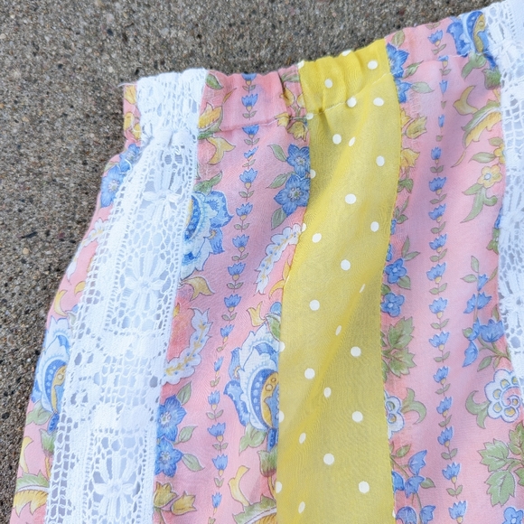 boho vintage PATCHWORK MAXI SKIRT S M (O8) - Picture 8 of 8